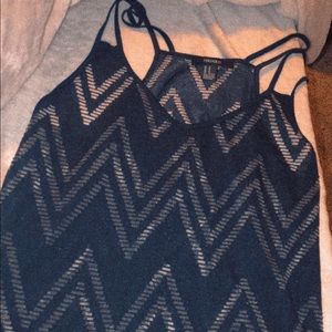 Forever 21 Tank Top, Size-medium, Color-navy blue